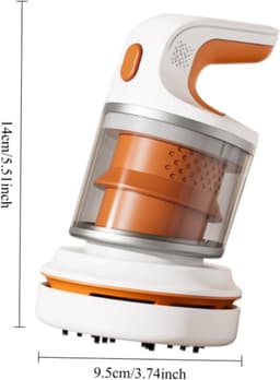 Mini stofzuiger - kleine stofzuiger - Bureaustofzuiger - handstofzuiger voor toetsenborden - Mini bureaustofzuiger - met nylon borstelkop - Geschikt voor toetsenborden/thuis/kantoor - Wit en oranje — thumbnail 5