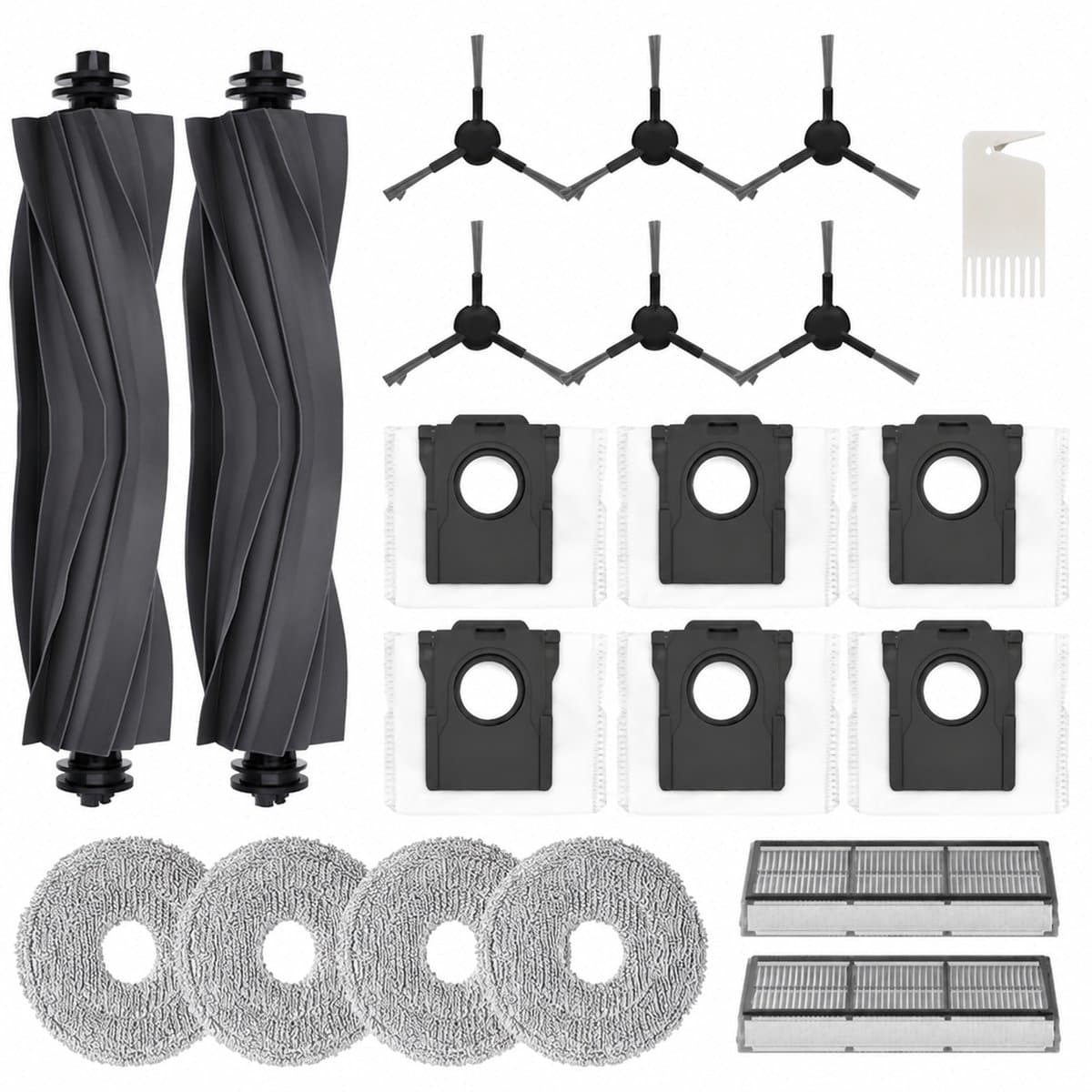 Accessoireset geschikt voor Dreame L10s Ultra Gen 2 / L10s Pro Ultra Heat / X30 Ultra / Mova E30 Ultra, met hoofdborstels, stofzakken, dweildoeken, zijborstels en filters — afbeelding 1