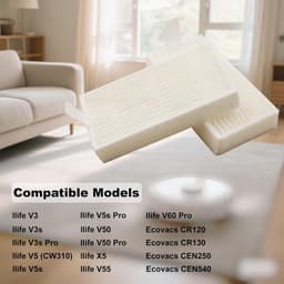 Hepa Vervang Filter Set - geschikt voor ilife x3 - v3 - v3s - v5 - v5s - v5pro - Vervangingsfilterset - Stofzuigerfilter - 8*4*1.5cm - wit - 10 stuks — thumbnail 4