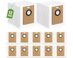 12STUKS Stofzakken reserveonderdelen - geschikt voor Tapo RV30 Max - RV30 Max Plus - RV20 Max Plus - RVA202 - grote capaciteit vliesstoffen - stofzuigerzakken - accessoires - robotstofzuiger accessoireset - reserveonderdelen