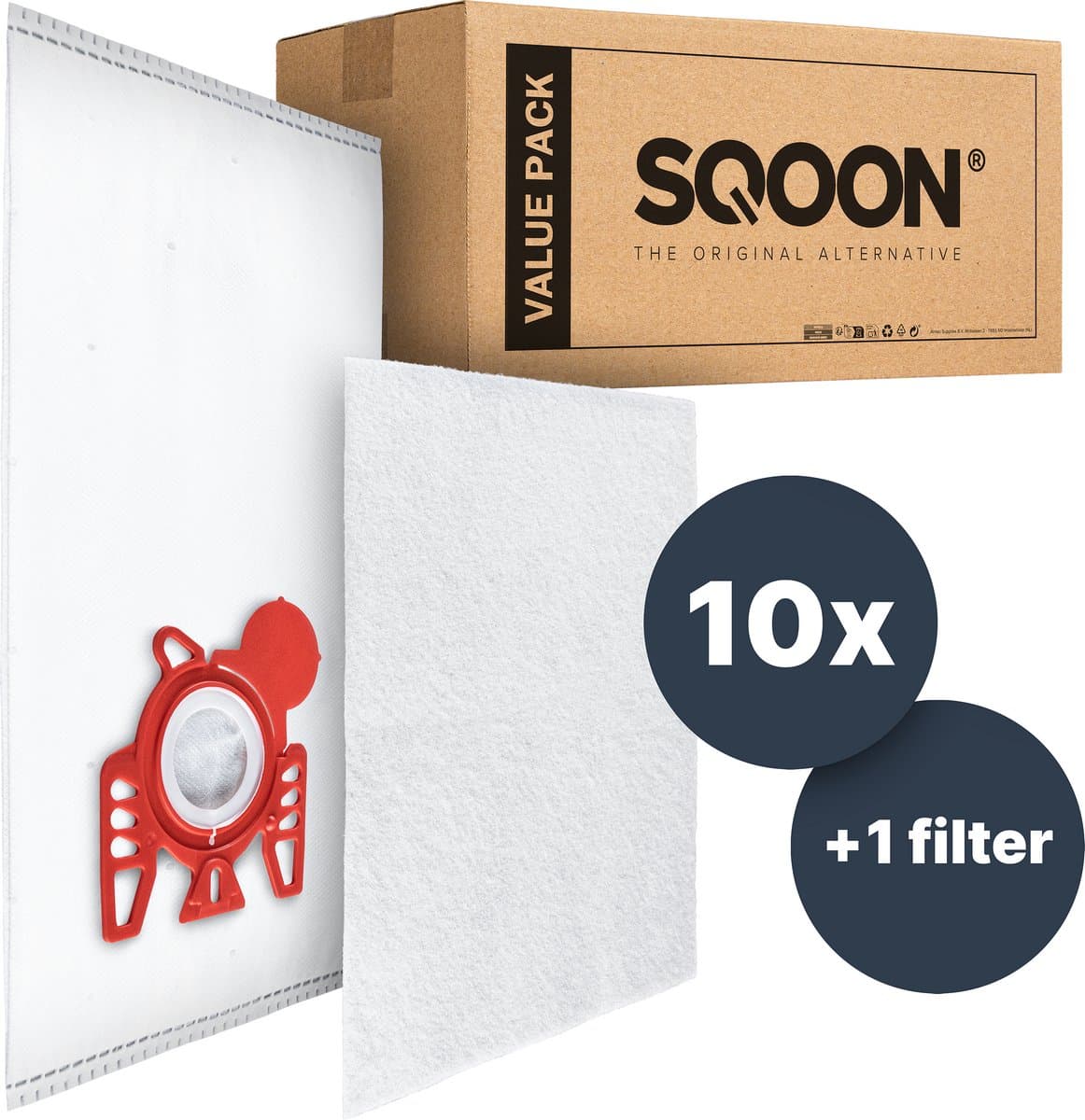 SQOON® Stofzuigerzakken Basic Geschikt voor Miele F / J / M 3-D Hyclean - 10 Stuks — afbeelding 1
