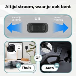 STAUS&BACH Kruimelzuiger met licht - Lichtgewicht kruimeldief snoerloos - Handstofzuiger voor auto - SuperNova - Zwart — thumbnail 4