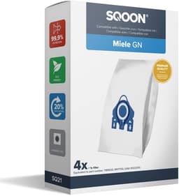 SQOON ® - Stofzuigerzakken geschikt voor Miele G/N - Miele 9917730 - o.a. Miele Complete C2, Complete C3, Classic C1, S8, S5, S2 Series - 4 Stuks — thumbnail 1