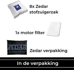 Zedar stofzuigerzakken geschikt voor Philips - AEG - Electrolux - Tornado - Zanussi - PH99 - S Bag - 8 stuks + 1 filter — thumbnail 4