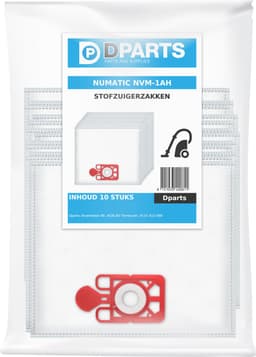 10x Dparts NVM-1AH stofzuigerzakken geschikt voor Numatic - 6 liter HepaFlo stofzak voor Henry en Hetty Compact stofzuiger - nr. 604011 — thumbnail 2