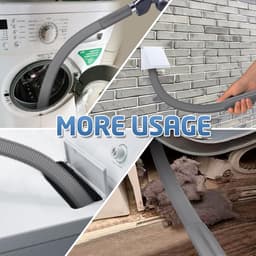 2-delige stofzuigerset Geschikt voor drogerventilatie, compatibel met alle stofzuigers, pluizenborstel voor droger en stofzuigerslang met elastische universele connector, snelle pluizenverwijderaar, grijs — thumbnail 2