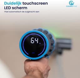 CleanWise Rita + Extra accu - Steelstofzuiger Draadloos met Kruimeldieffunctie – Zonder Zak op Accu – 30kPa Zuigkracht – Groene Laser – HEPA 14 Filter – Lichtgewicht 1,5 kg – Tot 60 Min Accuduur – Voor Huisdierharen – Nederlands Product — thumbnail 4