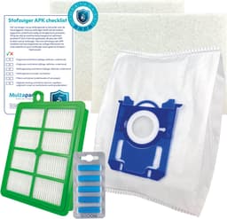 Multaparts® stofzuiger-APK set geschikt voor AEG VX6 / VX7 / VX8 | Complete onderhoudsset met stofzuigerzakken type S-BAG (10 x), motorfilter (2 x), HEPA filter, geursticks (5 x) APK-checklist & APK-sticker | Maak je stofzuiger weer als nieuw — thumbnail 1