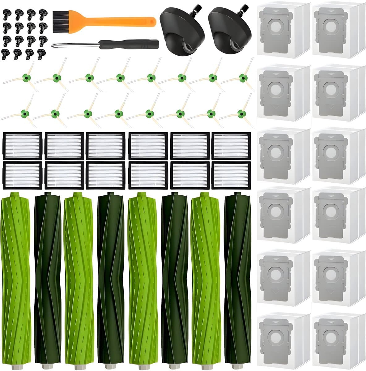 PolkaHome® 52-delige Vervangingsset geschikt voor iRobot Roomba e5 e6 e7 i1 i1+ i3 i3+ i4 i4+ i5 i5+ J5 J5 combo i6 i6+ i7 i7+ J7 J7+ i8 i8+ – Accessoires & Onderdelen — afbeelding 1