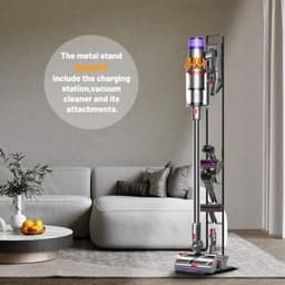 Stabiele Metalen Standaard voor Draadloze Stofzuigers - Compatibel met Dyson Gen5, V15, V12, V11, V10, V8, V7, V6 - Muurmontage Niet Nodig - Inclusief Wieltjes voor Gemakkelijke Verplaatsing — thumbnail 3