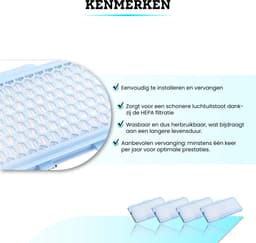 Somstyle Actieve HEPA Filter Set Geschikt voor Miele Classic Compact C1, Complete C2 & C3 - 4 Stuks - Vervangbaar - Stofzuiger Onderdelen — thumbnail 2