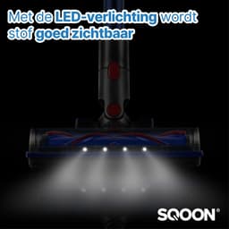 SQOON Stofzuiger Mondstuk Geschikt voor Dyson Stofzuiger V7 / V8 / V10 / V11 en v15 Series -Met V Borstel - Zuigmond voor Dyson Steelstofzuiger - LED Licht — thumbnail 4