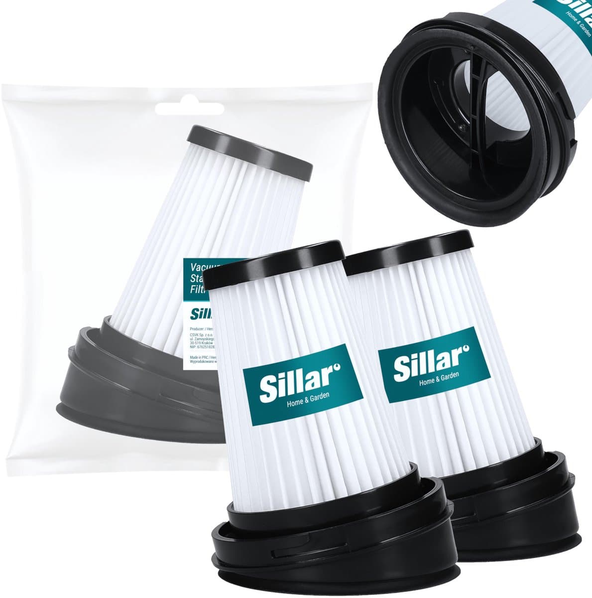 Sillar, filter voor stofzuiger, geschikt voor staande stofzuigers van Gorenje, ETA, Grundig, vervanging voor filters 9178008590 / 573575 / ETA044900020, 2 stuks — afbeelding 1