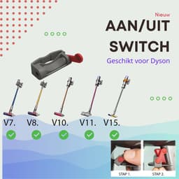 Dailey UP Stofzuiger Aan/Uit Knop Vergrendeling - Geschikt voor Dyson V7, V8, V10, V11, V15 - Trigger Lock - Aan/Uit Knop Handgreep Clip - Schakelaar Vergrendeling - Accessoires en Onderdelen Steelstofzuiger - Switch Button – Stofzuiger Knop - Hand — thumbnail 3