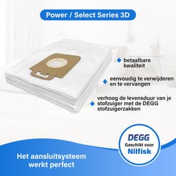 DEGG® 20x stofzuigerzakken - Geschikt voor Nilfisk select, elite en power series - Premium kwaliteit - Voordeelverpakking - 20 STUK(S) — thumbnail 5
