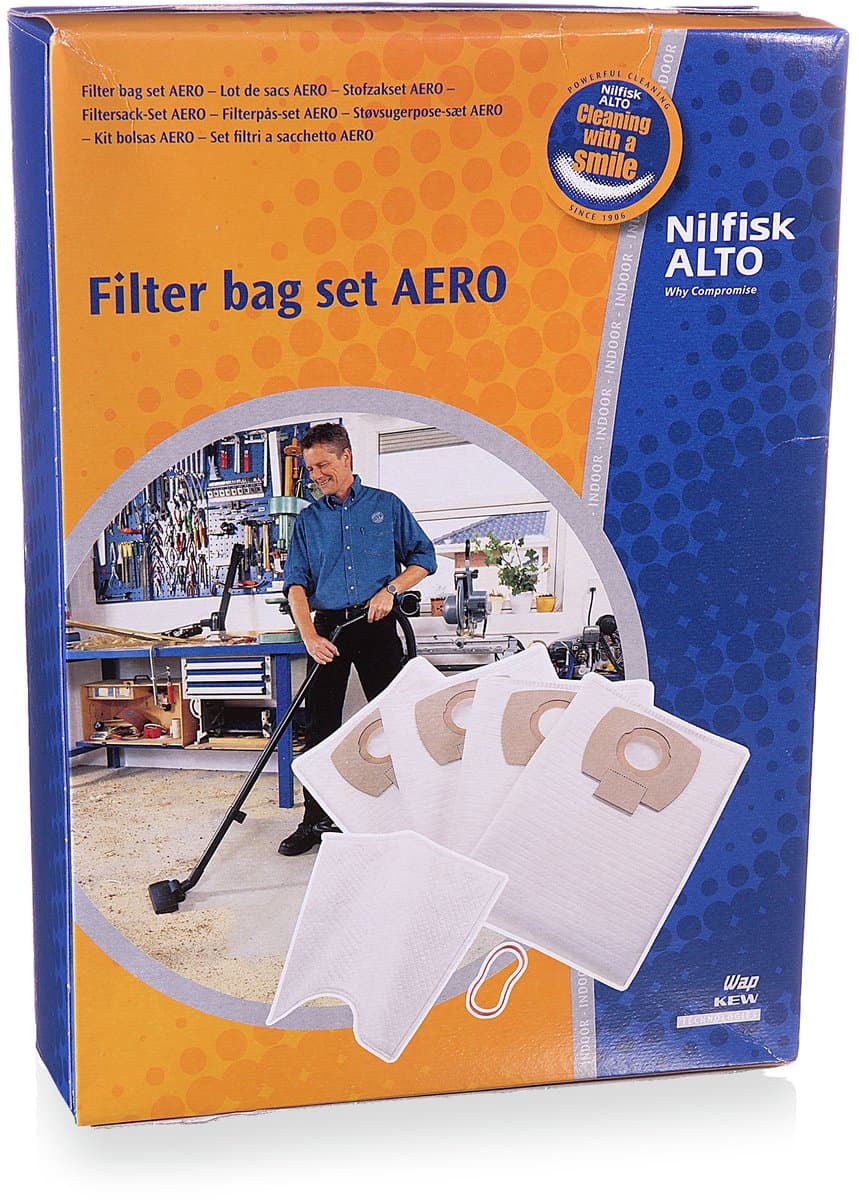 Nilfisk 5x Vliesfilterzakken voor Aero 21/26/31 - 107419590 — afbeelding 1