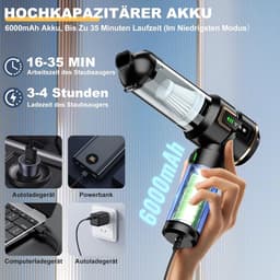 Kruimeldief Draadloos - Auto Stofzuiger - Handstofzuiger - Zwart — thumbnail 3