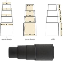 Mondstuk stofzuiger -voor Bosch,Makita,Kärcher25MM/32MM/34MM/42MM Stofzuiger stofzuiger robot - universeel — thumbnail 2
