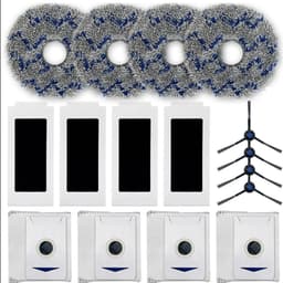 Reserveonderdelen geschikt voor ECOVACS DEEBOT T30 Omni/T30 PRO Omni – 17-delige accessoire set geschikt voor robotstofzuigers, inclusief 4 HEPA-filters, 4 dweilen, 4 zijborstels en 4 stofzakken. — thumbnail 1