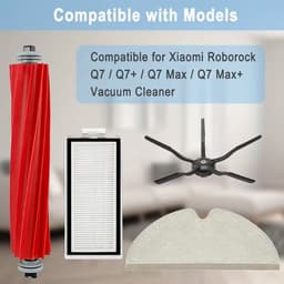 Xiaomi Roborock Q7 / Q7+ / Q7 Max+ Accessoire Kit - 1 Rolborstel, 4 High-Efficiency Filters, 4 Zijborstels, 4 Dweil Doeken - Kunststof & Doek Vloer Bevestiging Set voor Robot Stofzuiger — thumbnail 3