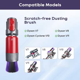 1 stuk - Stofzuigeraccessoires - Reinigingsborstel - Markeringsvrije borstel - voor Dyson Vervangingsaccessoire-stofzuigers - Geschikt voor vervanging van V8, V7, V10, V11 - Geschikt voor massief houten en hardhouten vloeren - Grijs + rood — thumbnail 2