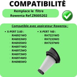 Filter voor Rowenta vervangingsfilter ZR005202 [Pack 2] Rowenta X-Pert 3.60 X-Pert 160 stofzuiger — thumbnail 4