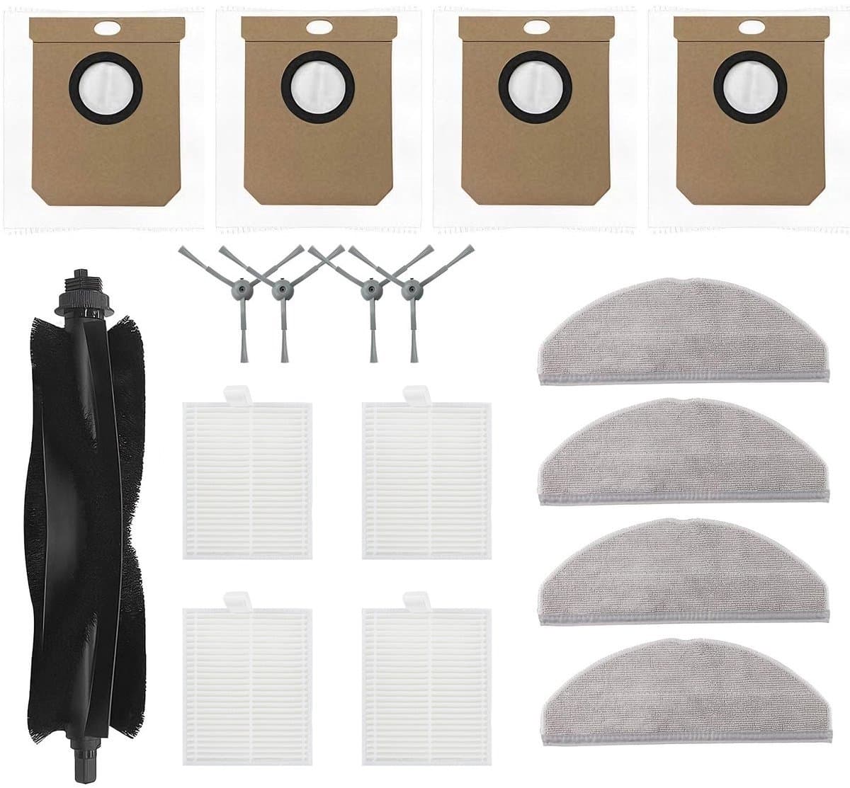 Accessoireset - Geschikt voor Eufy G50 & L60 Hybrid (SES) - L60 - L60 SES - L50 - L50 SES - Onderdelen - voor robotstofzuiger - Met HEPA Filters, Roller, Zijborstels, Mopdoeken & Stofzakken - Vervangingsonderdelen - 17-Delige Set — afbeelding 1