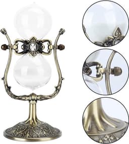 Zandloper Timer 15 Minuten - Vintage Metaal en Glas - Studie Decor Keuken Timing Kamer Timing Decoratie . — thumbnail 2