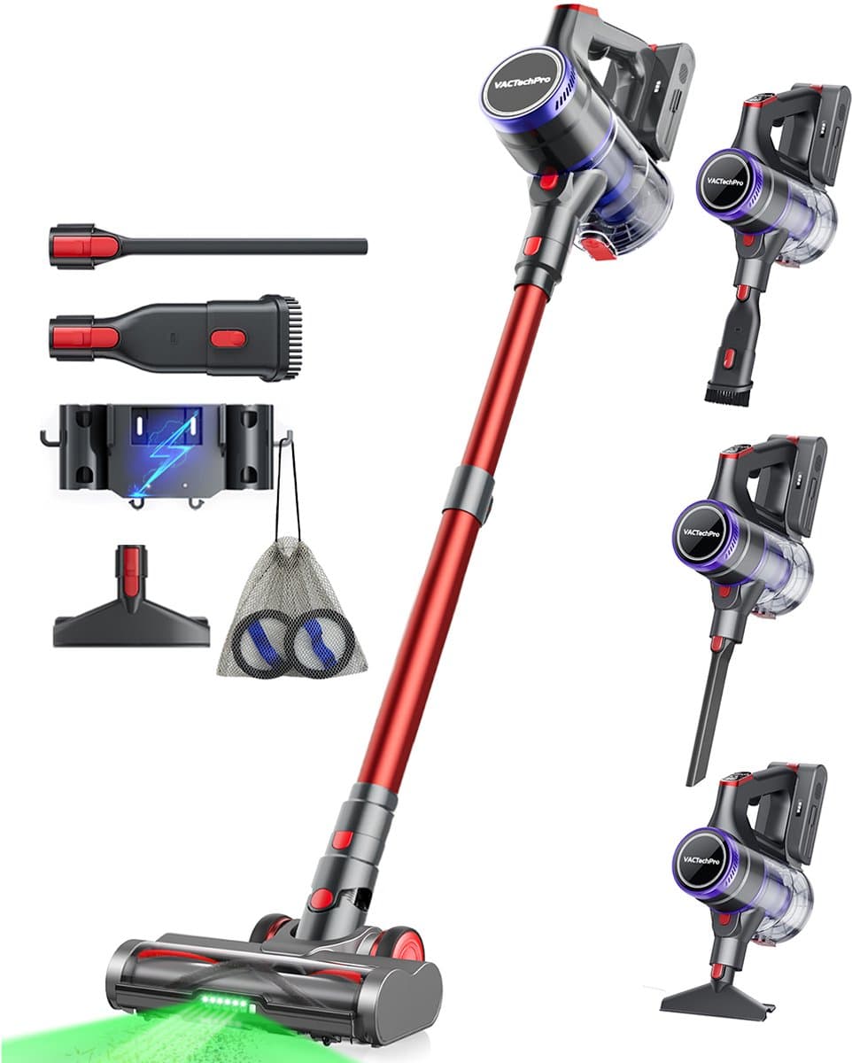 VACTechPro elektrische stofzuiger -Steelstofzuiger draadloos 48000Pa-550W-70Min — afbeelding 1