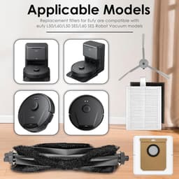 Accessoireset - 14 Stuks - Geschikt voor Eufy L50 L60 L50 SES L60 SES Robotstofzuiger - 1 Hoofdborstels, 4 Zijborstels, 2 Filters, 6 stofzakken, 1 Reinigingsborstel - Reserveonderdelen — thumbnail 4