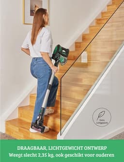 Luxe Stofzuiger zonder Zak – Op Accu – Draadloos – Vlekkenreiniger – Tapijtreiniger – Vacuum Cleaner – Lichtgewicht – Groen — thumbnail 4