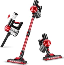 Stofzuiger zonder Zak – Op Accu – Tapijtreiniger – Vacuum Cleaner – Vlekkenreiniger – Draadloos – 150W – Rood — thumbnail 1