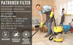 Papieren filterzakken - patroonfilter - sluiting - Kärcher WD2 WD3 MV2 MV3 A2054 A2201 - 6.959-130.0 6.414-552.0 4.075-012.0 — thumbnail 4