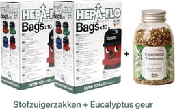 Numatic - 2x Stofzuigerzakken + 1x Geurkorrels (eucalyptus geur) - Hepa flo bags - Voor Henry/Hetty - NVM 1CH X10 - COMBIDEAL — thumbnail 1