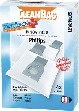 CleanBag stofzuigerzakken 4 stuks - Geschikt voor Philips - Oslo+ HR6938 - Inclusief 1 filter - Alternatief — thumbnail 1
