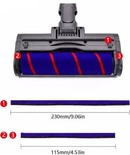 Vilt Strips Geschikt Voor Dyson V7 V8 V10 V11 - Set van 3 Pluche Strips — thumbnail 1