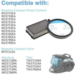 1 x filter voor ROWENTA, TEFAL Power Cyclonic - Moulinex - ZR005901 - De set bestaat uit: 1 x HEPA-voormotorfilter 1 x schuimrubberen uitlaatfilter (wasbaar). Het filter is een vervangfilter, gemaakt met de grootste zorg en de beste materialen. — thumbnail 4