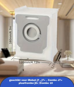 stofzuiger accessoireset XXXL geschikt voor iRobot j7 , j7+ , Combo J7+ plus/Combo j9+ /Combo 10 borstelaccessoires geschikt voor iRobot Roomba, 2 sets rubberen borstels,8 filters, 8 zijborstels, 6 Stofzuigerzakken — thumbnail 3