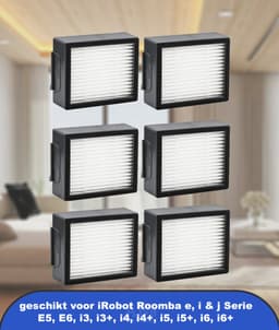 6 stuks filters vervanging geschikt voor iRobot Roomba e, i & j Serie E5, E6, i3, i3+, i4, i4+, i5, i5+, i6, i6+, robotstofzuigers — thumbnail 1