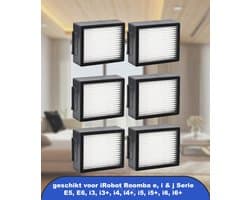 6 stuks filters vervanging geschikt voor iRobot Roomba e, i & j Serie E5, E6, i3, i3+, i4, i4+, i5, i5+, i6, i6+, robotstofzuigers