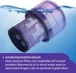 Replacements® HEPA filters geschikt voor Dyson V12 steelstofzuigers - 2 stuks — thumbnail 2