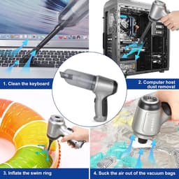 Draadloze 3-in-1 Handstofzuiger met Krachtige Zuigkracht - Mini USB Oplaadbaar voor Auto, Huis en Kantoor - Ideaal voor Huisdierhaar — thumbnail 4