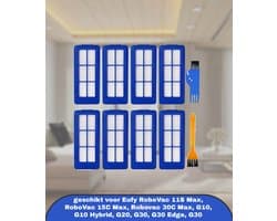 Vervangende filterset geschikt voor Eufy RoboVac 11S Max, RoboVac 15C Max, Robovac 30C Max, G10, G10 Hybrid, G20, G30, G30 Edge, G30 Hybrid Robot Stofzuiger Onderdelen Accessoires met Reinigingsborstel