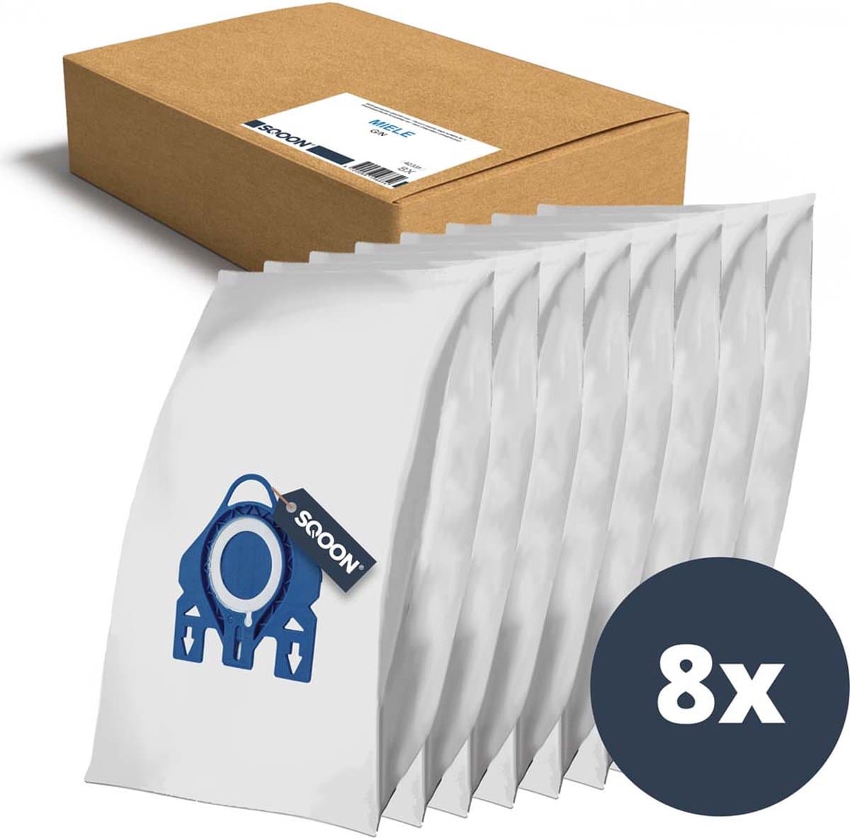 SQOON® Stofzuigerzak geschikt voor Miele Complete C2 / C3 Classic C1 - VOORDEEL 8 stuks! - Met automatische klep aflsuiting — afbeelding 1