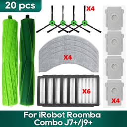 BukkitBow - 20-delige Accessoireset Geschikt voor iRobot Roomba Combo J7+ J9+ 10 Max - Met Filters, Borstels, Stofzakken & Dweilpads - Set Vervangingsonderdelen — thumbnail 1