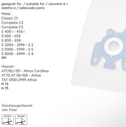 20 stofzakken geschikt voor Miele Complete C3 Power Series, Limited Edition, Cat & Dog PowerLine stofzuiger, incl. microfilter, 5-laags zak met inzetstukken, type MSM 10 — thumbnail 4