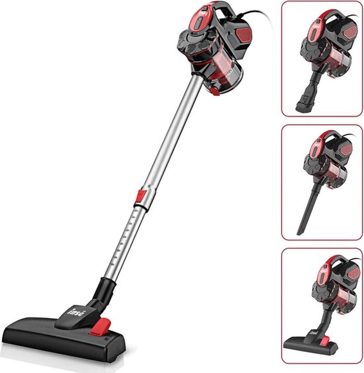 Luxe 2 in 1 Steelstofzuiger – Met Snoer – Vacuum Cleaner – Stofzuiger zonder Zak – Kruimeldief – 3 Mondstukken – 1L Reservoir – HEPA Filter – 600W — afbeelding 1