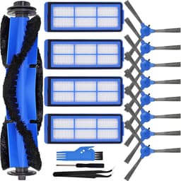 Accessoireset geschikt voor Eufy Robovac 11S Max, Robovac 15C Max, Robovac 30C Max, G20, G30, G30 Edge, G10 hybride robotstofzuiger, vervangingsdeel 1 hoofdborstel, 8 zijborstels, 4 filters — thumbnail 1