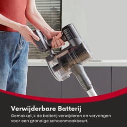 Luxe Steelstofzuiger – Draadloos – Stofzuiger zonder Zak op Accu – Tapijtreiniger – LED Display – Gebruiksvriendlijk – 450W – Grijs — thumbnail 4