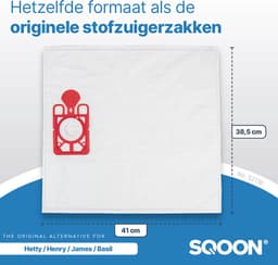 SQOON® - Stofzuigerzakken geschikt voor Numatic Henry, Hetty, James en PPR-240 | NVM 1CH | Model 604015 - 10 stuks — thumbnail 2